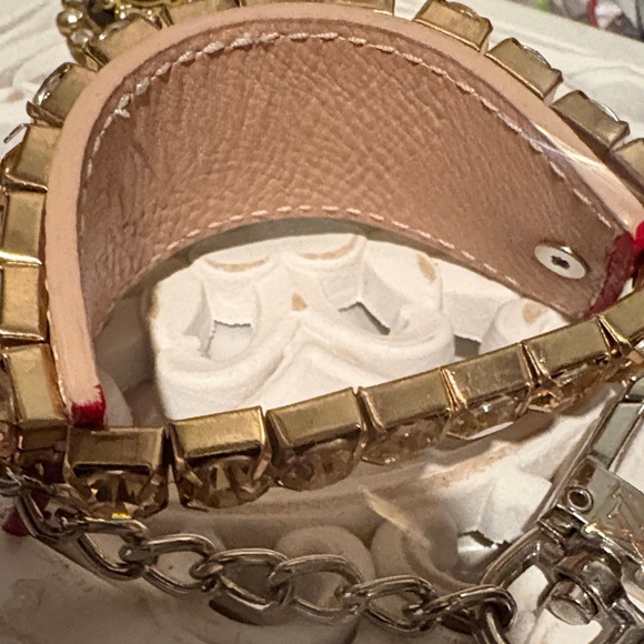 Louis Vuitton Beige Leather Bracelet with Gold and Silver Details Repurposed - Picture 6 of 6